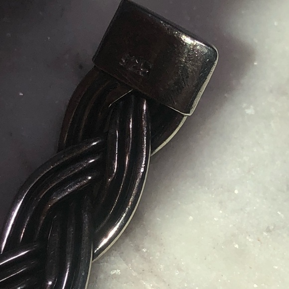 vtg Sterling Silver Braided Wire Open Cuff 7” Inside Circumference - Picture 4 of 6